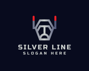 Silver Robot Dog logo design