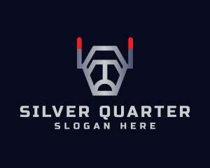 Silver Robot Dog logo design