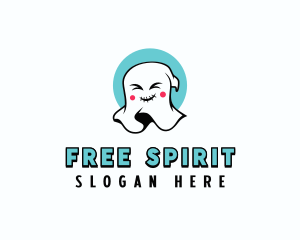 Happy Cartoon Ghost logo design