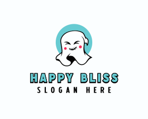 Happy Cartoon Ghost logo design