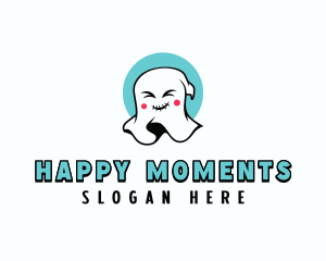 Happy Cartoon Ghost logo design