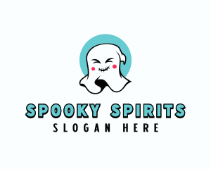 Happy Cartoon Ghost logo design