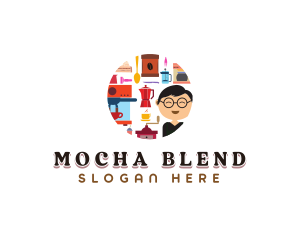 Coffee Barista Collage logo design