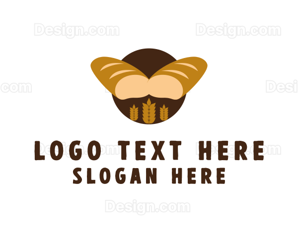 Wheat Bread Loaf Bakery Logo