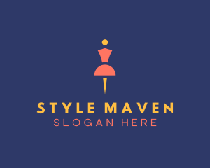 Fashion Dress Pin Clothing logo design