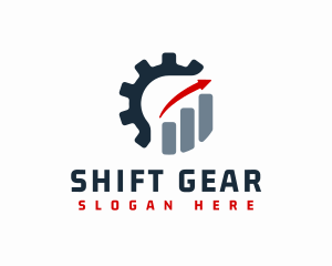 Gear Arrow Chart logo design