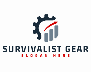 Gear Arrow Chart logo design