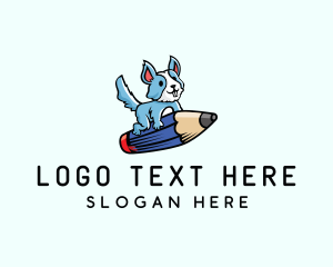 Pencil Dog Cartoon logo