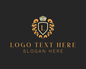 Heraldic Luxury Shield Crown logo