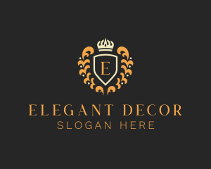 Heraldic Luxury Shield Crown logo design