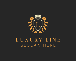 Heraldic Luxury Shield Crown logo design