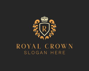 Heraldic Luxury Shield Crown logo design