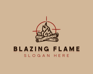 Outdoor Bonfire Camping logo design