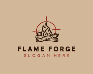 Outdoor Bonfire Camping logo design