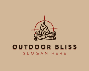 Outdoor Bonfire Camping logo design