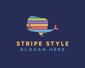 Whale Animal Stripes logo