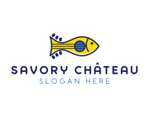 Guitar Fish Restaurant logo design