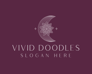 Floral Moon Skincare logo design