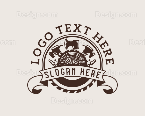 Rustic Lumberjack Tools Logo