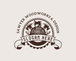 Rustic Lumberjack Tools logo design