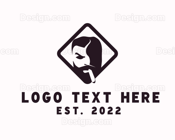 Men Tobacco Smoking Logo