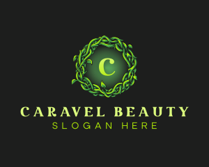 Vine Wreath Leaves logo design