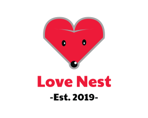 Love Mouse Head logo design