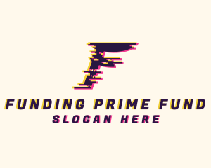 Pixel Glitch Letter F logo design