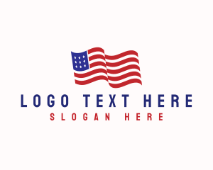 Freedom - American Flag Heritage logo design