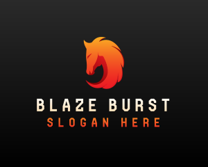 Blazing Stallion Horse logo design