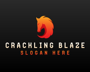 Blazing Stallion Horse logo design