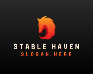 Blazing Stallion Horse logo design