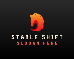 Blazing Stallion Horse logo design