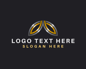 Silver Gold Metallic Leaf logo