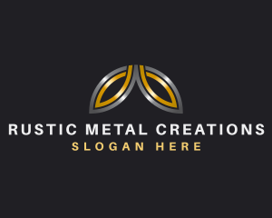 Silver Gold Metallic Leaf logo design