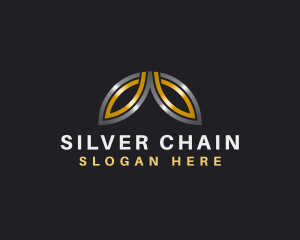 Silver Gold Metallic Leaf logo design