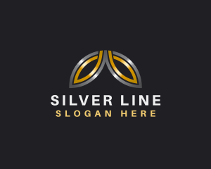 Silver Gold Metallic Leaf logo