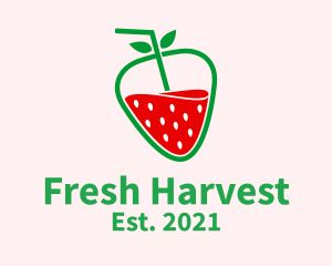 Strawberry Fruit Juice  logo design