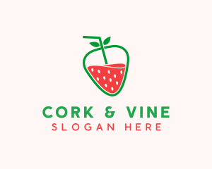 Strawberry Fruit Juice  logo design