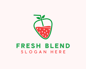 Strawberry Fruit Juice  logo design