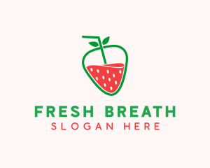 Strawberry Fruit Juice  logo design