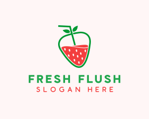 Strawberry Fruit Juice  logo design