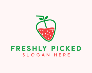 Strawberry Fruit Juice  logo design