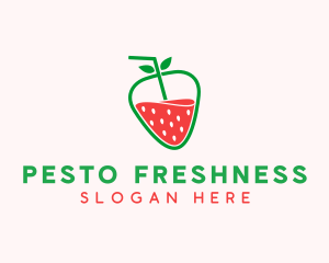 Strawberry Fruit Juice  logo design