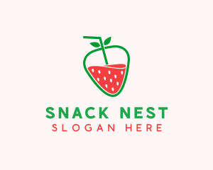 Strawberry Fruit Juice  logo design