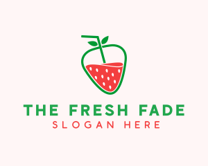 Strawberry Fruit Juice  logo design