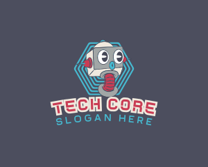 Retro Robot Tech logo design