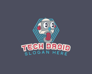 Retro Robot Tech logo design