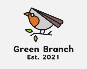 Chopstick Bird Branch  logo design