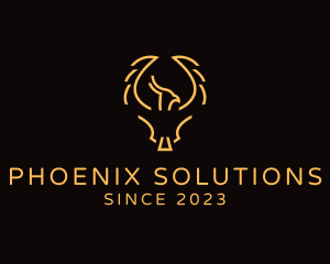 Minimalist Phoenix Bird logo design